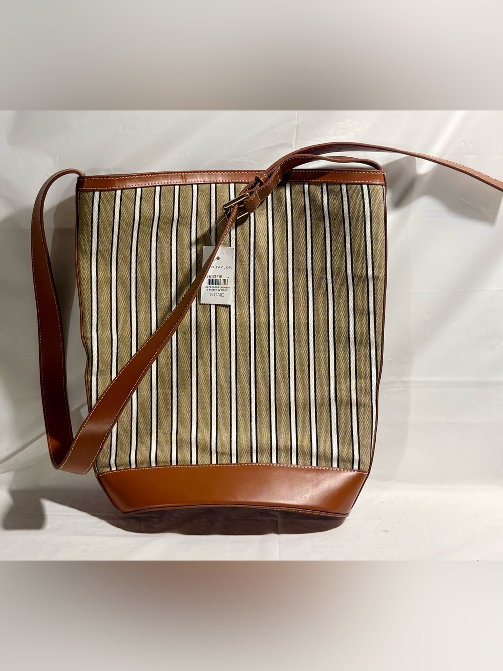 Ann Taylor AT Weekend Striped Tote/Crossbody/Shoulder Bag BRAND NEW